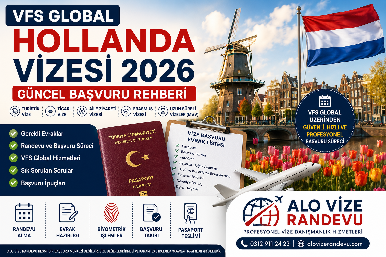 VFS Global Hollanda Vizesi Rehberi: Başvuru Süreci, Gerekli Evraklar ve Bilinmesi Gerekenler